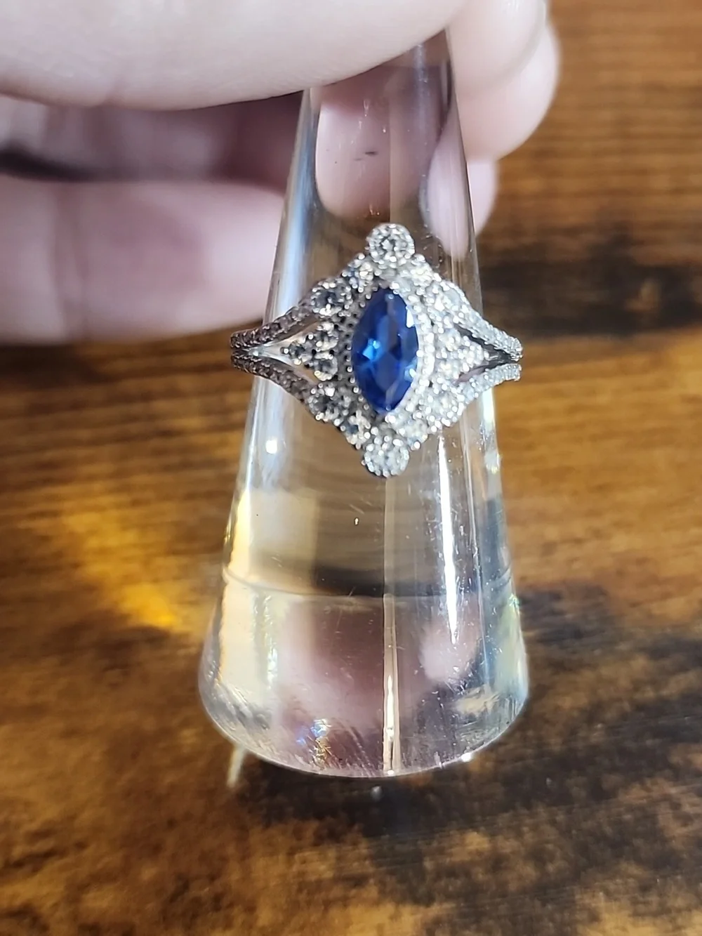 FP Baby Blue S925 Sterling Silvery Ring For Ladies, Gorgeous High-Grade Elegant